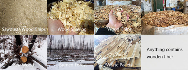 raw material for recycling wood waste